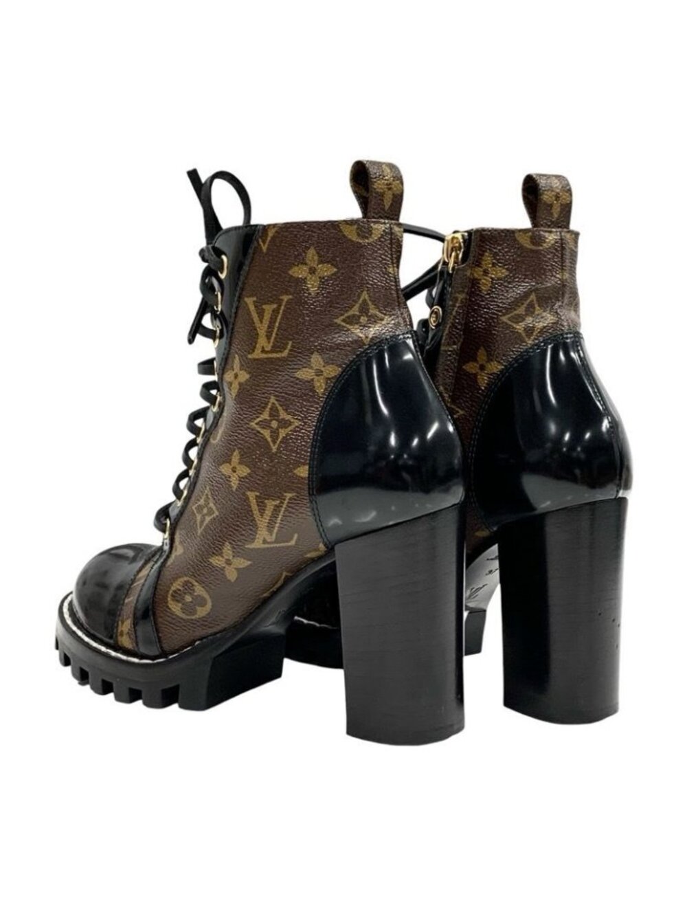 Louis Vuitton Star Trail Line Monogram Boots Short Shoes Leather Brown - Picture 4 of 9